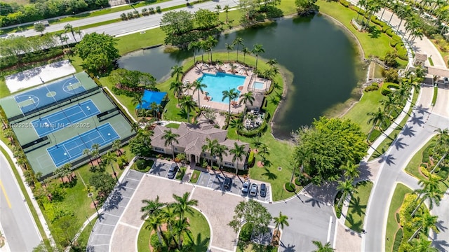 1001 SW 189th Ave, Pembroke Pines, FL 33029 - drone / aerial view of a nearby body of water and a pool area