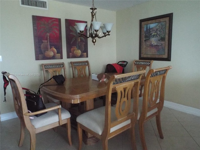 1890 S Ocean Dr Unit 504, Hallandale Beach, FL 33009 - dining area featuring a chandelier and tile patterned flooring