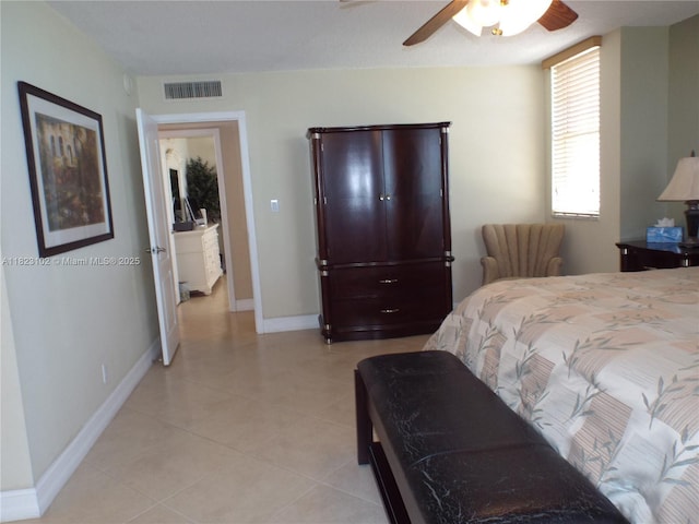 1890 S Ocean Dr Unit 504, Hallandale Beach, FL 33009 - bedroom featuring light tile patterned floors and ceiling fan