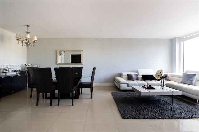 10275 Collins Ave Unit 330, Bal Harbour, FL 33154 - living room featuring a chandelier and light tile patterned floors