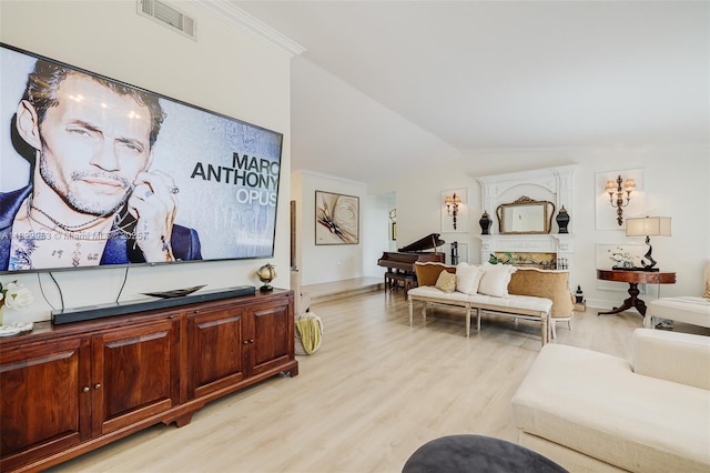 20045 NW 65th Ct, Hialeah, FL 33015 - living room featuring light wood-style flooring and lofted ceiling