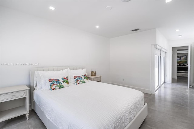 1331 97th St, Bay Harbor Islands, FL 33154 - bedroom featuring concrete flooring and recessed lighting