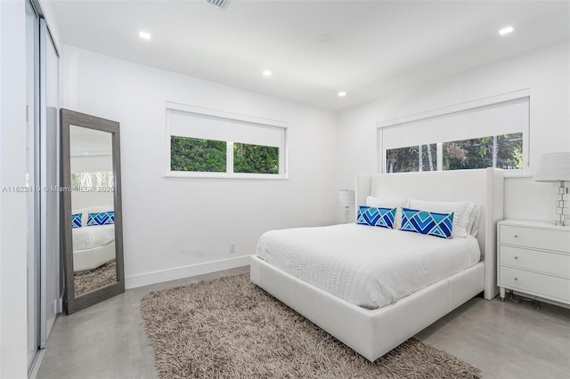 1331 97th St, Bay Harbor Islands, FL 33154 - bedroom featuring finished concrete floors and recessed lighting