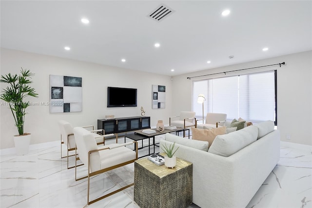 4300 Monroe St, Hollywood, FL 33021 - living area with recessed lighting and light marble finish floors