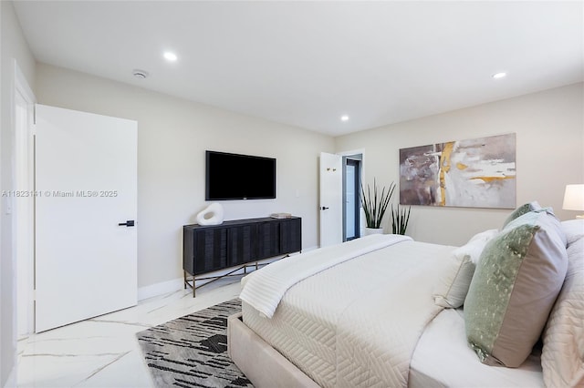 4300 Monroe St, Hollywood, FL 33021 - bedroom featuring light marble finish floors and recessed lighting