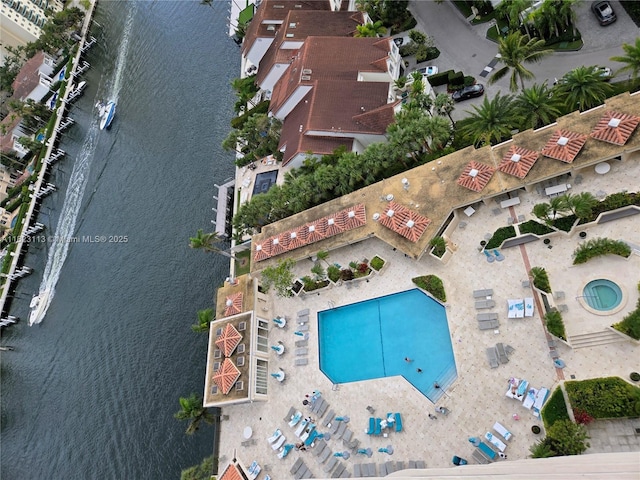 19667 Turnberry Way Unit 20B, Aventura, FL 33180 - aerial view of property's location featuring a large body of water and a pool area