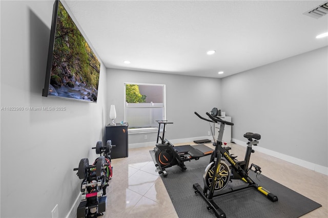 2631 SW 180th Ave, Miramar, FL 33029 - exercise room featuring recessed lighting and tile patterned flooring
