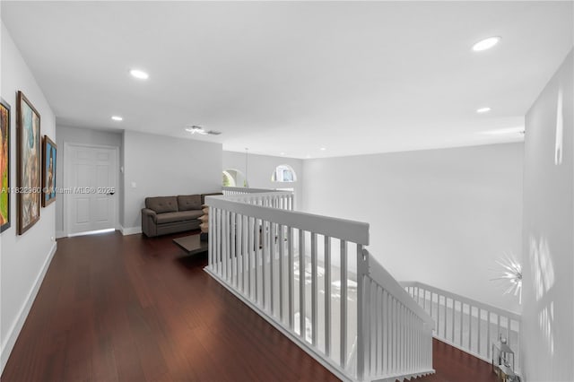 2631 SW 180th Ave, Miramar, FL 33029 - corridor featuring an upstairs landing, wood finished floors, and recessed lighting