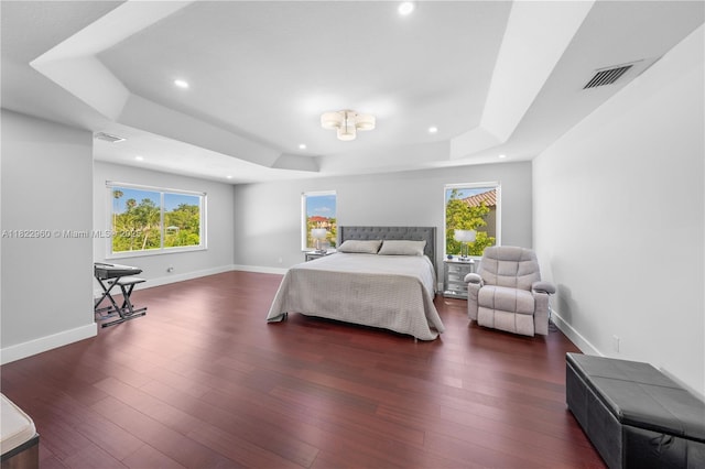 2631 SW 180th Ave, Miramar, FL 33029 - bedroom with a raised ceiling, multiple windows, recessed lighting, and wood finished floors