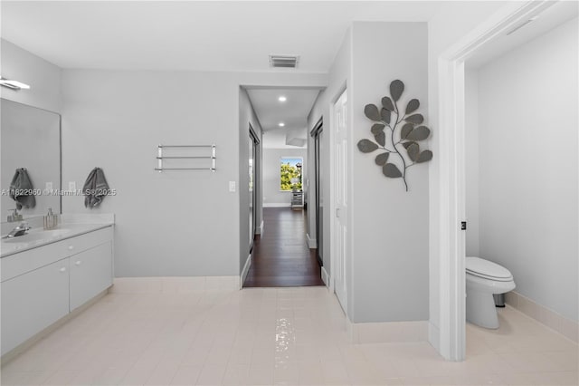 2631 SW 180th Ave, Miramar, FL 33029 - bathroom with vanity, tile patterned flooring, and recessed lighting