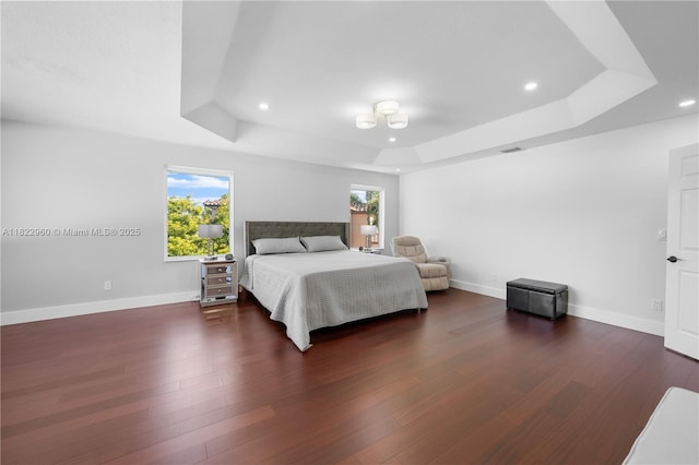 2631 SW 180th Ave, Miramar, FL 33029 - bedroom featuring a raised ceiling, recessed lighting, and wood finished floors