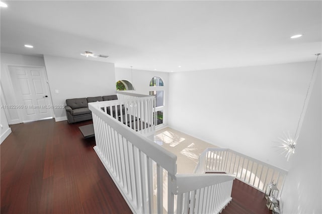 2631 SW 180th Ave, Miramar, FL 33029 - corridor with an upstairs landing, recessed lighting, and wood finished floors