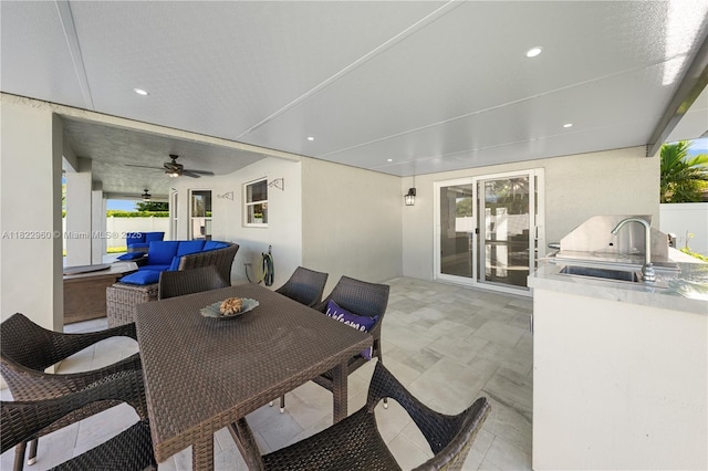 2631 SW 180th Ave, Miramar, FL 33029 - view of patio with area for grilling, ceiling fan, an outdoor living space, and outdoor dining area