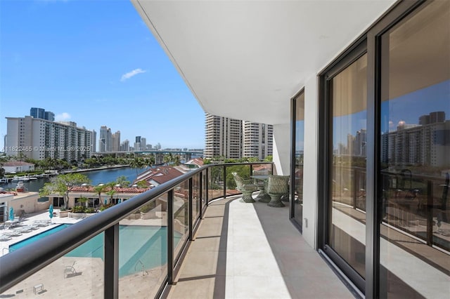 19667 Turnberry Way Unit 6-A, Aventura, FL 33180 - balcony with a skyline view and a water view