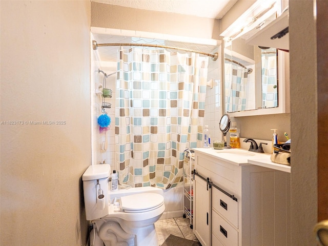 907 S Amelia Ave, Deltona, FL 32724 - full bath with vanity, shower / bath combination with curtain, and tile patterned flooring