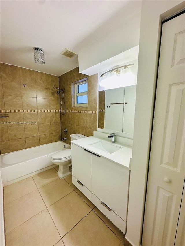 18961 NW 22nd St, Pembroke Pines, FL 33029 - bathroom featuring shower / bathtub combination, vanity, and tile patterned floors
