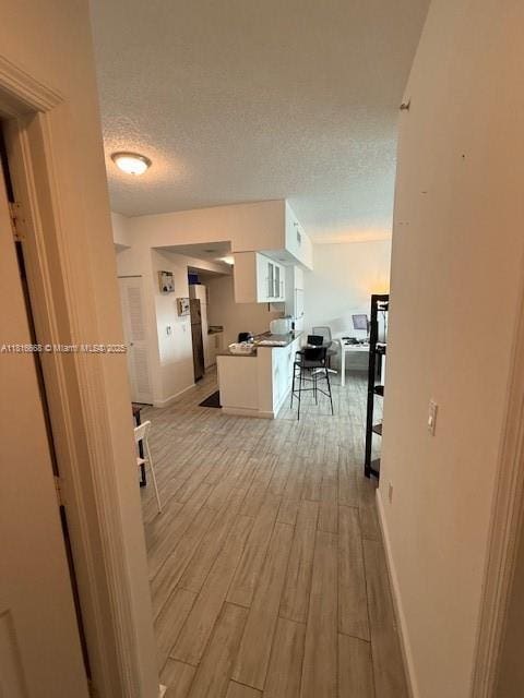 275 NE 18th St Unit 402, Miami, FL 33132 - corridor with light wood-type flooring and a textured ceiling