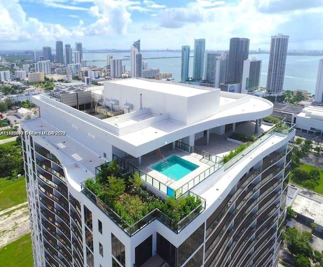 1600 NE 1st Ave Unit 1611, Miami, FL 33132 - drone / aerial view of skyline and a nearby body of water