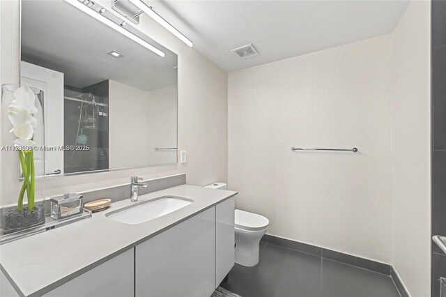 1600 NE 1st Ave Unit 1611, Miami, FL 33132 - full bathroom with vanity, a shower stall, and tile patterned floors