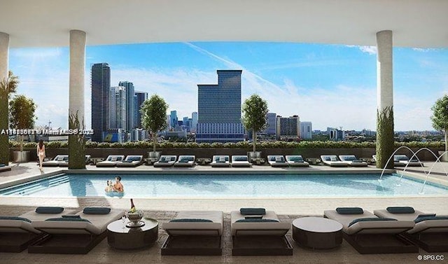 1600 NE 1st Ave Unit 1611, Miami, FL 33132 - community pool featuring a view of skyline