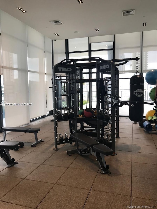1600 NE 1st Ave Unit 1611, Miami, FL 33132 - exercise room featuring expansive windows
