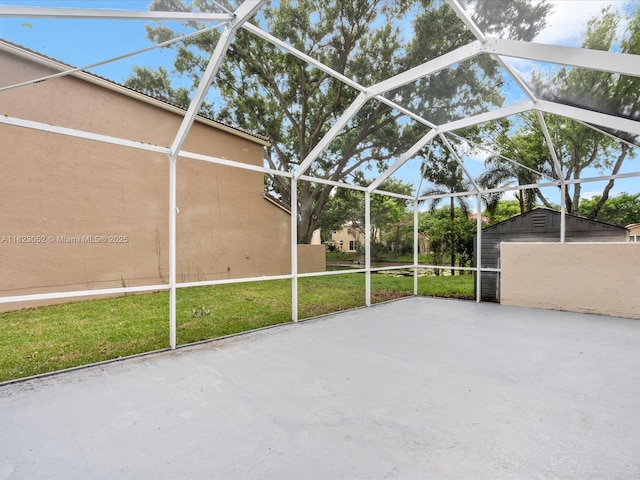 457 NW 87th Ln, Coral Springs, FL 33071 - view of patio featuring a shed and a lanai