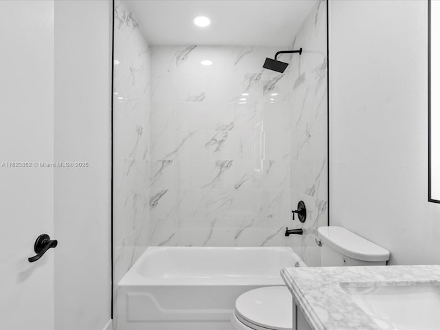 457 NW 87th Ln, Coral Springs, FL 33071 - full bath featuring vanity, shower / bath combination, and recessed lighting