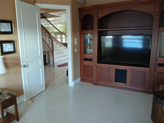 13190 NW 6th St, Miami, FL 33182 - living room with stairs and light tile patterned floors