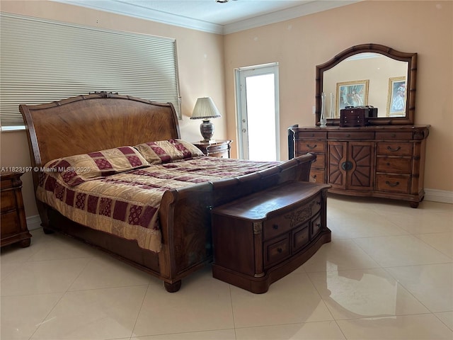 13190 NW 6th St, Miami, FL 33182 - bedroom featuring light tile patterned flooring and crown molding