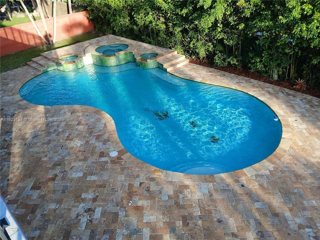 13190 NW 6th St, Miami, FL 33182 - view of swimming pool featuring a pool with connected hot tub