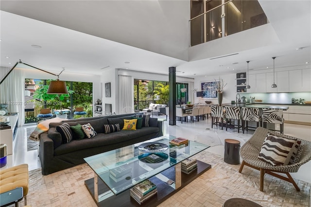 2000 S Bayshore Dr Unit 47, Miami, FL 33133 - living room with recessed lighting and brick patterned floors