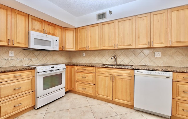 3500 Mystic Pointe Dr Unit 1207, Aventura, FL 33180 - kitchen featuring white appliances, light brown cabinetry, and light tile patterned floors
