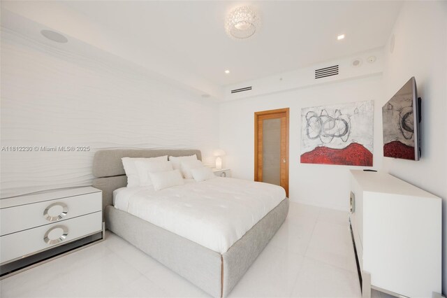 480 NE 31st St Unit 3802, Miami, FL 33137 - bedroom featuring tile patterned floors and recessed lighting