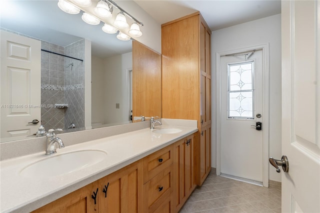 851 Altavista Ter, Davie, FL 33325 - bathroom featuring double vanity and tile patterned floors