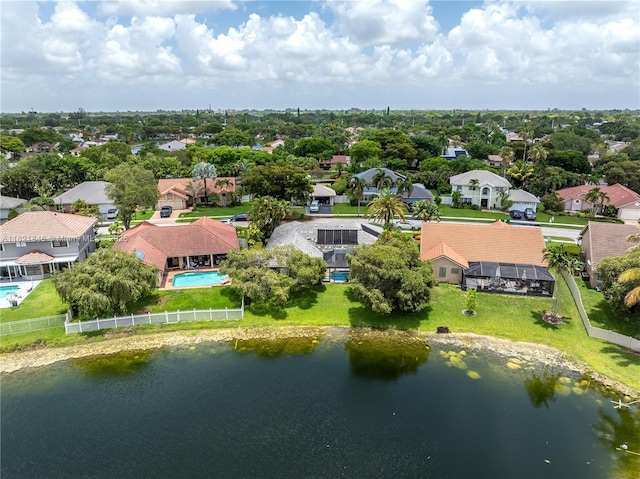 851 Altavista Ter, Davie, FL 33325 - aerial perspective of suburban area with a large body of water and a pool area