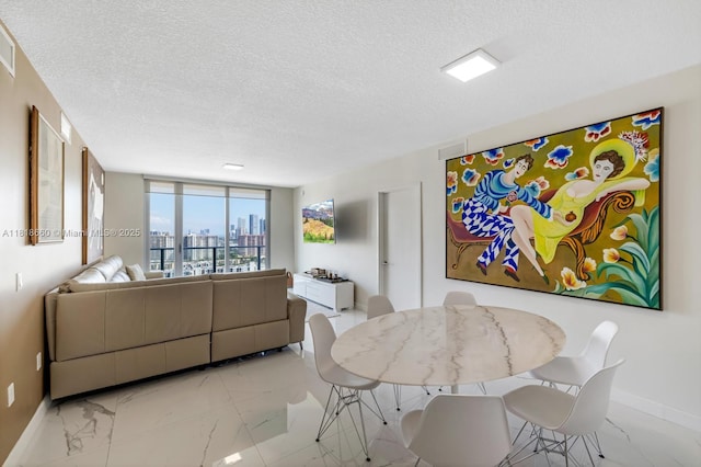 300 Sunny Isles Blvd Unit 4-2303, Sunny Isles Beach, FL 33160 - dining area with a textured ceiling and marble finish floors