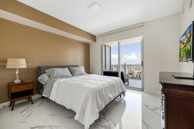 300 Sunny Isles Blvd Unit 4-2303, Sunny Isles Beach, FL 33160 - bedroom featuring light marble finish flooring and access to exterior