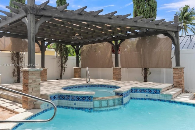 12440 SW 207th Ter, Miami, FL 33177 - view of pool with a pool with connected hot tub and a pergola