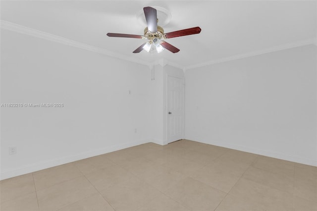 12440 SW 207th Ter, Miami, FL 33177 - spare room with ornamental molding and a ceiling fan