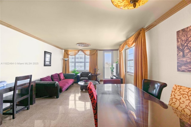 100 Lincoln Rd Unit 811, Miami Beach, FL 33139 - dining room featuring ornamental molding and granite floors