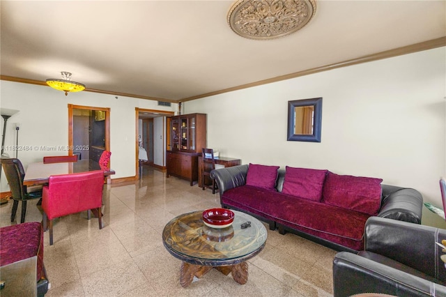 100 Lincoln Rd Unit 811, Miami Beach, FL 33139 - living room with crown molding and granite tiled floors