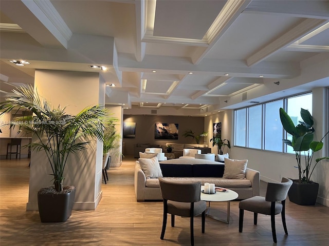 100 Lincoln Rd Unit 811, Miami Beach, FL 33139 - building lobby with beam ceiling, coffered ceiling, and recessed lighting