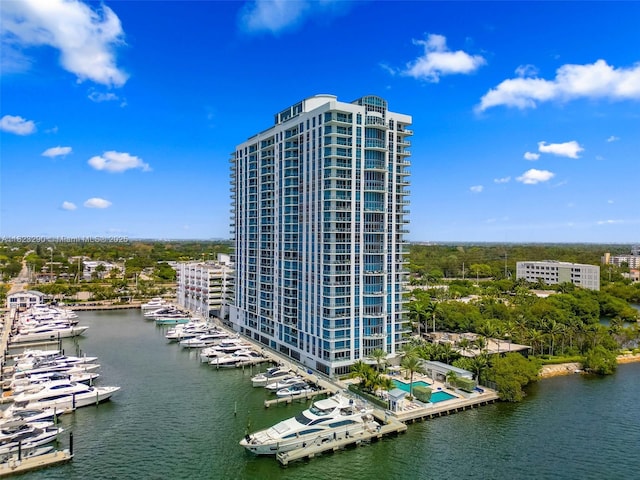 17301 Biscayne Blvd Unit 1704, North Miami Beach, FL 33160 - view of property with a water view and view of marina