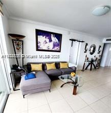 2910 Point E Dr Unit M610, Aventura, FL 33160 - living area with tile patterned floors and crown molding