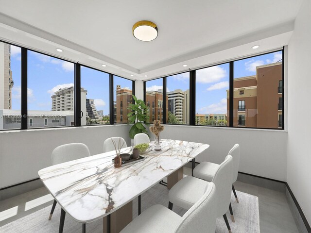 700 Coral Way Unit 5, Coral Gables, FL 33134 - dining area with a view of city and recessed lighting