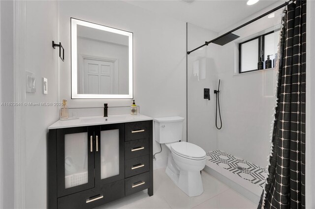 8861 SW 85th St, Miami, FL 33173 - bathroom featuring a shower with curtain, vanity, and tile patterned flooring