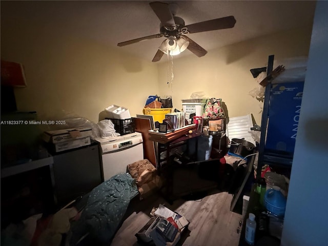 7080 Hope St, Hollywood, FL 33024 - bedroom with wood finished floors and a ceiling fan