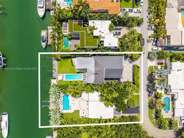 1839 W 24th St, Miami Beach, FL 33140 - aerial overview of property's location with a nearby body of water and property boundaries highlighted