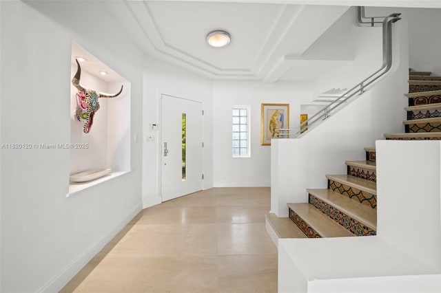 1839 W 24th St, Miami Beach, FL 33140 - entryway featuring stairway and baseboards