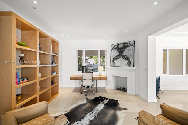 1839 W 24th St, Miami Beach, FL 33140 - office area with recessed lighting and light wood-style floors